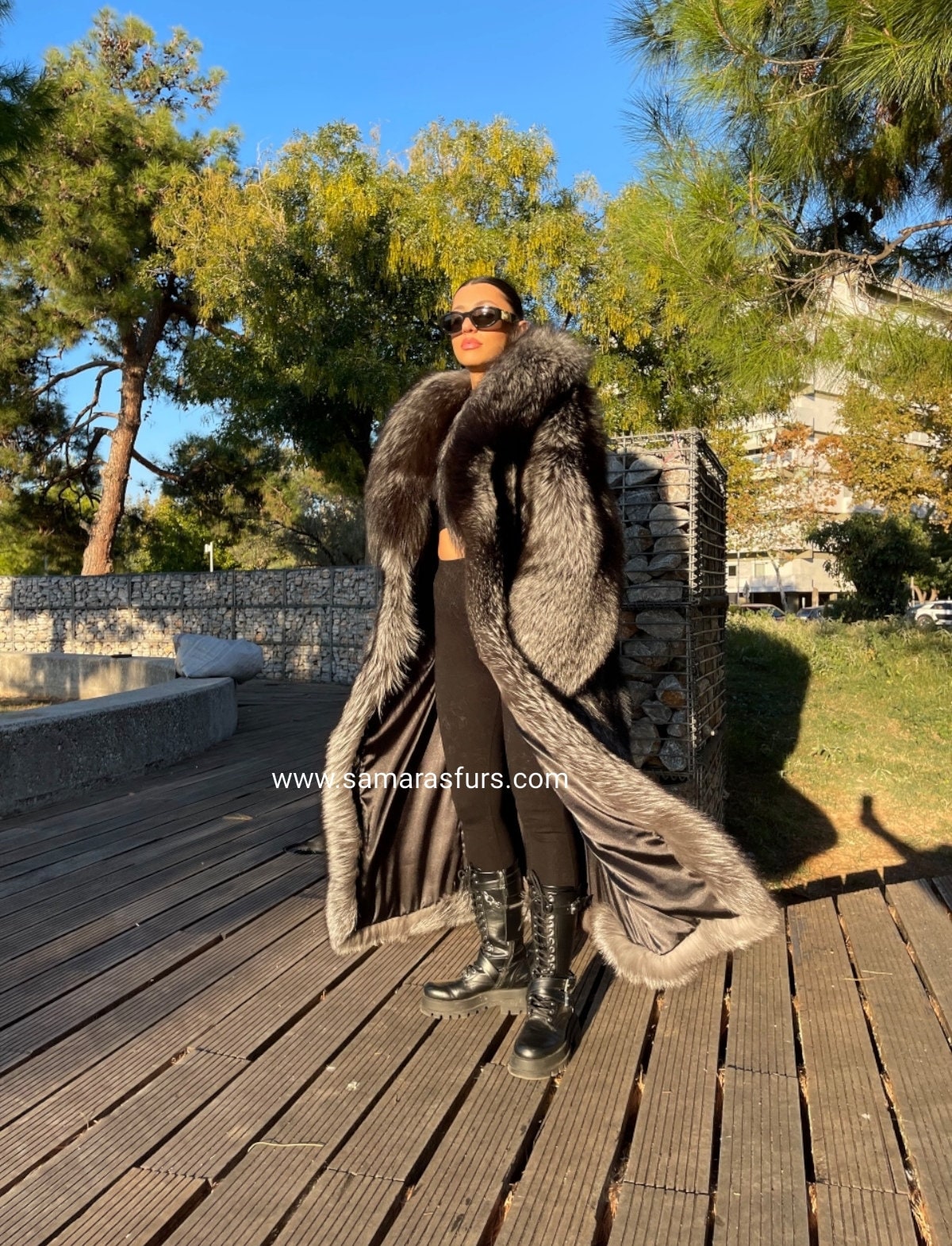 Full length silver shop fox coat