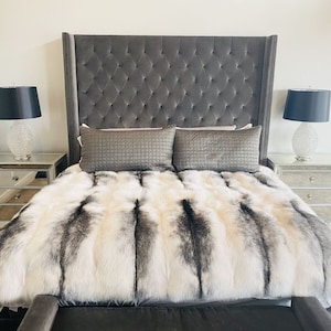 5stars full skin REAL FOX FUR throw/blanket, luxury cashmere style back lining,fur comforter,fur blanket,fur warmer,fur pillows
