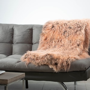 Real Mongolian lamb fur throw, fur warmer, fur comforter, fur rug