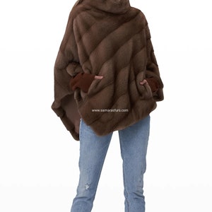Real SCANDINAVIAN Pastel Mink Fur poncho/cape with collar,Top quality fur,luxury fur jacket,real fur,all customizations available,gift