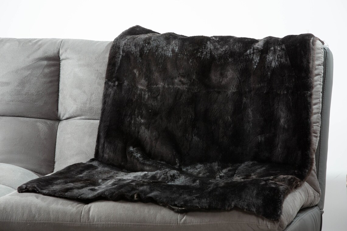 Real Sheared Beaver Ful Skin Fur Throw Fur Warmer Fur Etsy