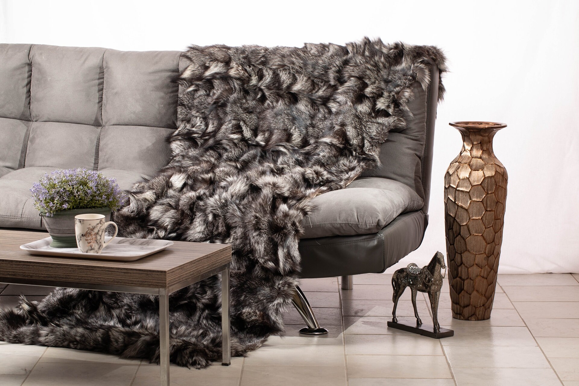 Real FOX Fur Blanket heavy Fur Warmer Fur Comforter Fur Etsy