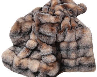 Real full skin Fox Fur throw,fur blanket,fox blanket, fox fur throw,real fur blanket, full skin fur throw, fur comforter, fur pillows, gift