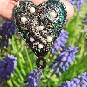 Handmade Amulet Necklace “Lizard on the pearls”//Protection//Amulet //Talisman//Wealth//Success//Love//Unique// Birthstone//Gift.