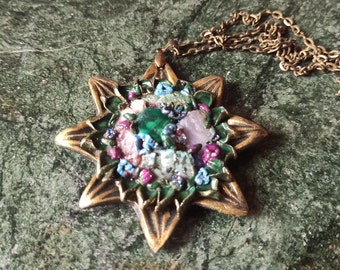 The Necklace Amulet “Blooming minerals”. //Protection//Amulet /Talisman/Wealth/Success/Love/Charms/Unique/Birthstone