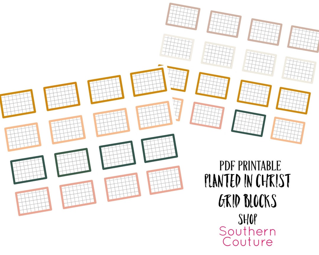 Grid Scripture Journal Buy Planted in Christ Grid Blocks: Bible Journaling // Printable ...