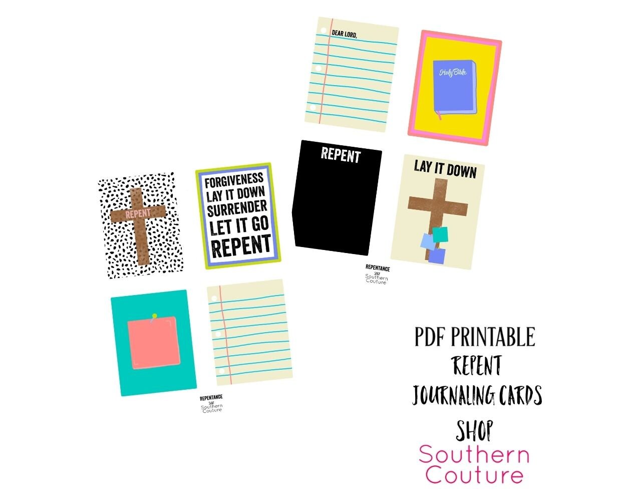 Repentance Journaling Cards Bible Journaling // Printable Etsy