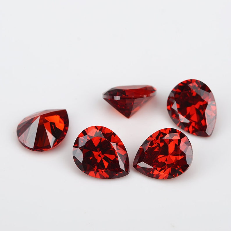 Wholesale Pear Shape 5A Garnet CZ Stone 2x3-13x18mm Synthetic Gems Cubic Zirconia For DIY Jewelry Making10-100pcslot