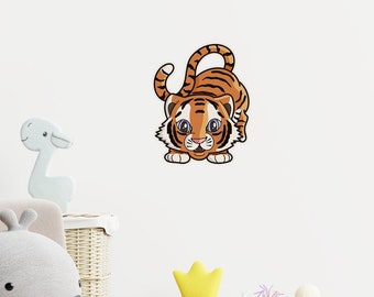 Tiger Wall Decal, Tiger wall sticker, removable decal, cute wall decals, home decor