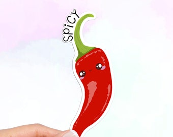Kawaii Hot Pepper Vinyl Sticker: Waterproof Car/Laptop Decal