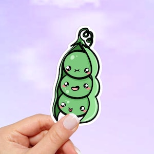 Kawaii Peas Vinyl Sticker: Waterproof Laptop/Car Decal