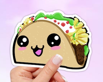 Kawaii Taco Vinyl Sticker: Waterproof Laptop/Car Decal