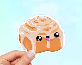 Kawaii Cinnamon Roll Sticker: Waterproof Vinyl Decal