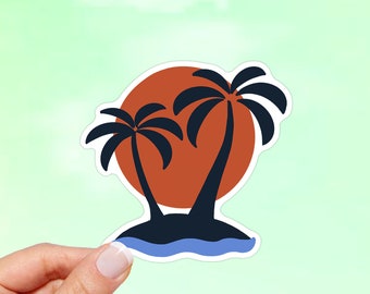 Palm Tree Vinyl Sticker: Waterproof Laptop Decal