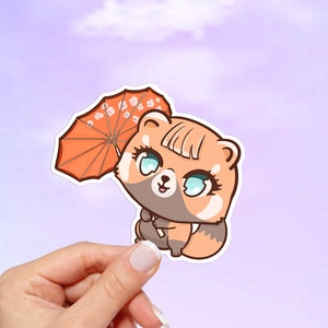 Red Panda Vinyl Sticker: Kawaii Anime Waterproof Decal