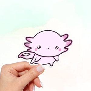 Axolotl Vinyl Sticker, Waterproof sticker, laptop sticker, car sticker, water bottle sticker,  Kawaii Sticker