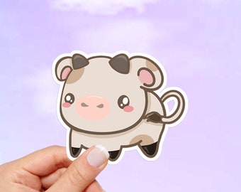 Kawaii Cow Sticker: Waterproof Vinyl Decal