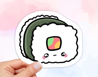 Kawaii Sushi Roll Sticker: Waterproof Vinyl Decal