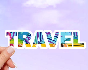 Travel Vinyl Sticker: Waterproof Laptop & Water Bottle Decal