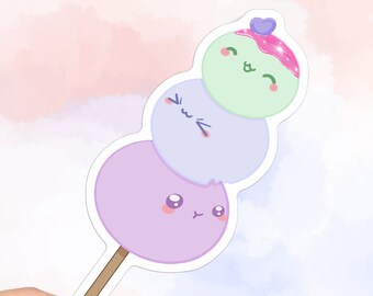 Kawaii Dango Vinyl Sticker: Waterproof Japanese Food Decal