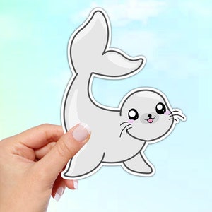 Kawaii Seal Sticker: Waterproof Glossy Vinyl, Animal Stickers