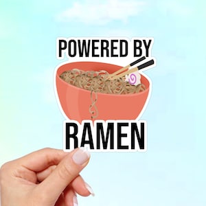 Orange Ramen Noodle Bowl Sticker: Waterproof Car/Laptop Decal