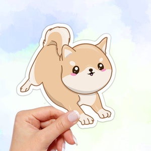 Kawaii Shiba Inu Vinyl Sticker: Waterproof Dog Decal