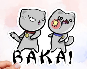 Baka Cats Vinyl Sticker: Waterproof Anime Decal