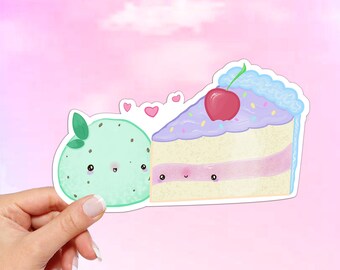 Kawaii Ice Cream and Cake Vinyl Sticker: Waterproof Laptop Decal