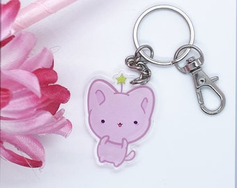 Kawaii Cat Keychain: Bitty Neko Acrylic Charm
