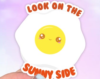 Egg Vinyl Sticker: Look on the Sunny Side, Waterproof Car Decal