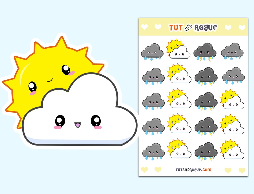 Cloud Sticker Sheet - Etsy