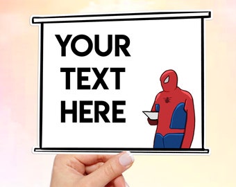 Spider-Man Presentation Meme Sticker: Waterproof Vinyl Laptop Decal
