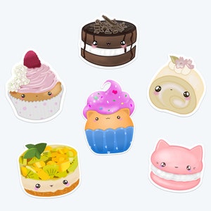 Dessert Sticker Pack, Vinyl Stickers, Food Stickers