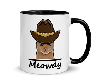 Cowboy Cat Coffee Cup, Meowdy Meme Coffee Mug, Meme gift