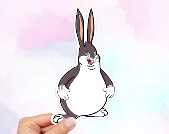 Big Chungus Meme Vinyl Sticker, Meme stickers, Waterproof stickers, water bottle stickers, laptop stickers, car stickers