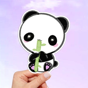 Kawaii Panda Vinyl Sticker: Waterproof Laptop Decal