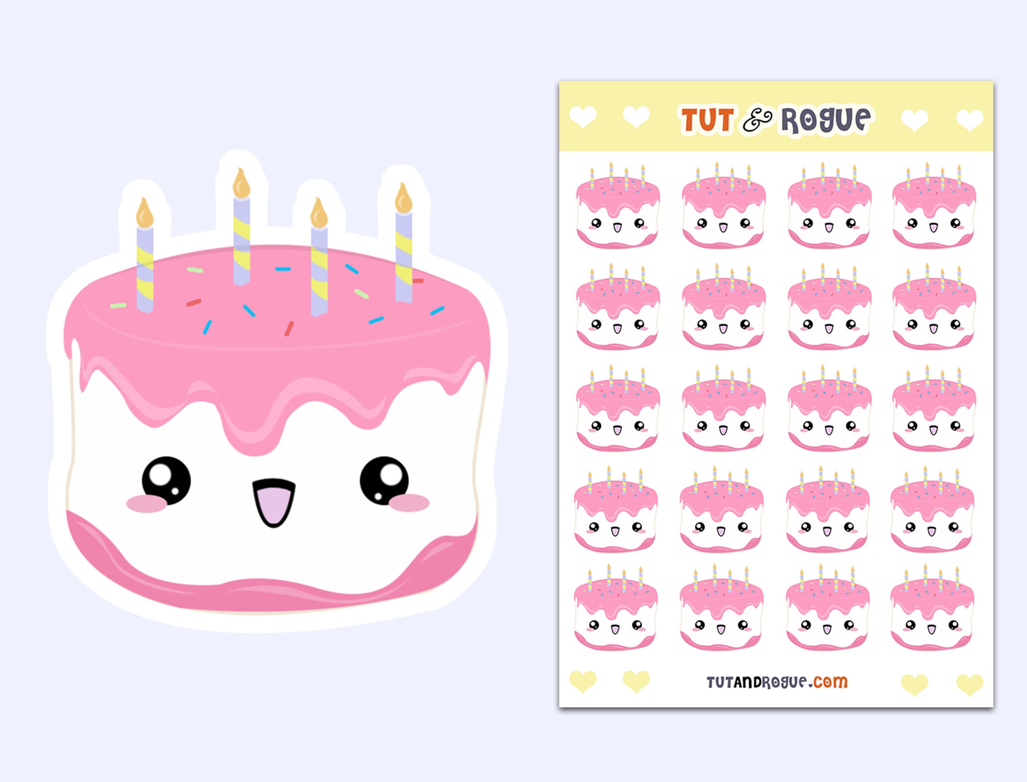 Birthday Cupcake sticker sheet Kawaii journal stickers Paper & Party