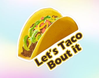 Taco Vinyl Sticker: Waterproof Laptop/Car Decal - Kawaii Art