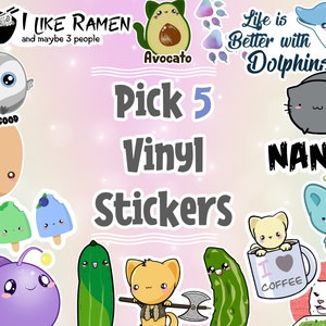 Sticker Pack Pick 5 Vinyl Stickers