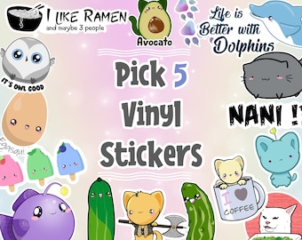 Sticker Pack Pick 5 Vinyl Stickers