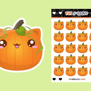Cat Pumpkin Stickers Sheet