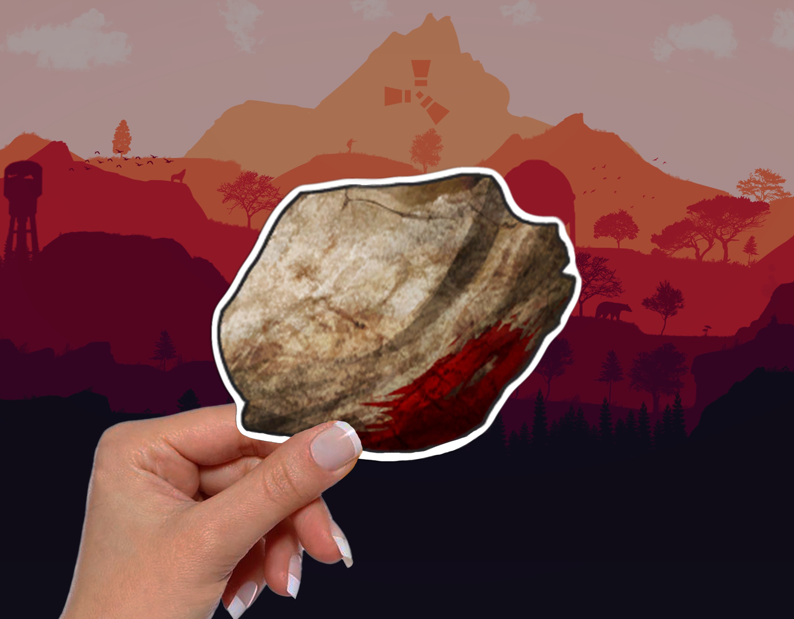 Rust Rock Sticker Video Game Rust Sticker Etsy