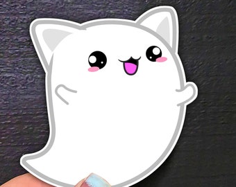 Cat Ghost Vinyl Sticker