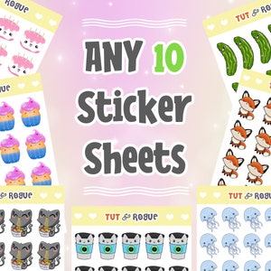 Sticker Pack, Pick 10 Sticker Sheets