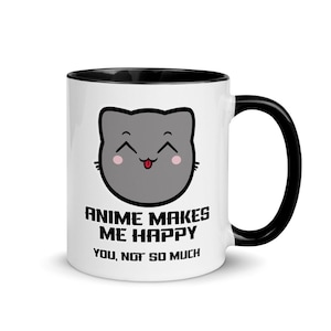 Taza de café de gato anime: Taza de cerámica colorida