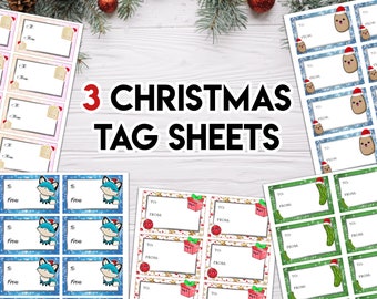 Christmas Gift Tags 3 Sheets, You pick!