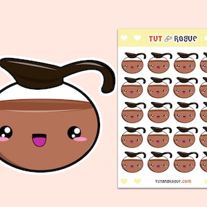 Coffee Sticker Sheet, Coffee stickers, Kawaii Coffee stickers, Cute Coffee stickers, Planner stickers, Journal stickers