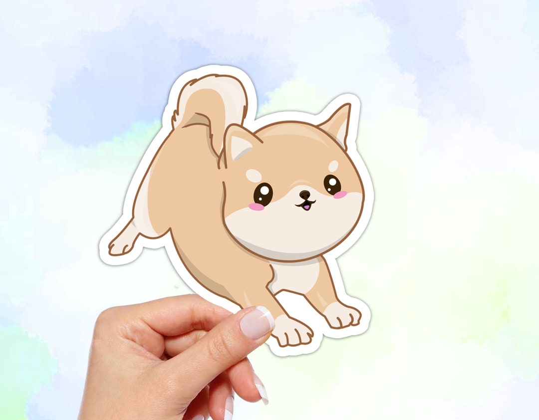 Kawaii Shiba Inu Vinyl Sticker: Waterproof Dog Decal - Etsy