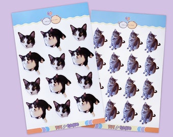 3 Custom Pet Sticker Sheets , personalized stickers , waterproof stickers, pet lover gift ideas, custom stickers